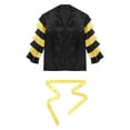 thumbnail image 5 of Sxiwei Mens Rumba Samba Dance Costume Long Sleeve Coat Tunic with Belt for Carnival Halloween Party Black 4XL, 5 of 7