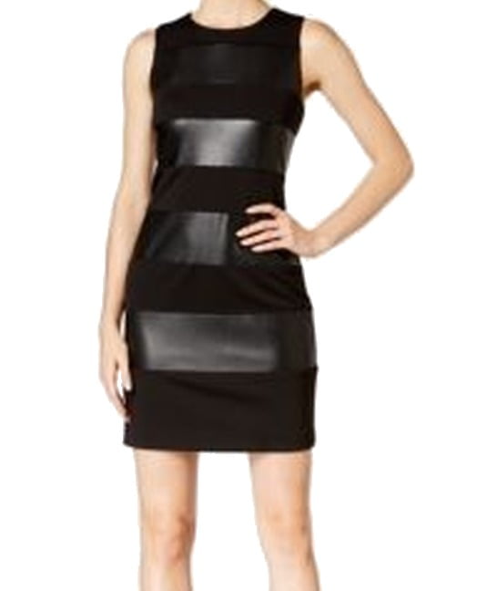 sheath calvin klein faux leather dresses