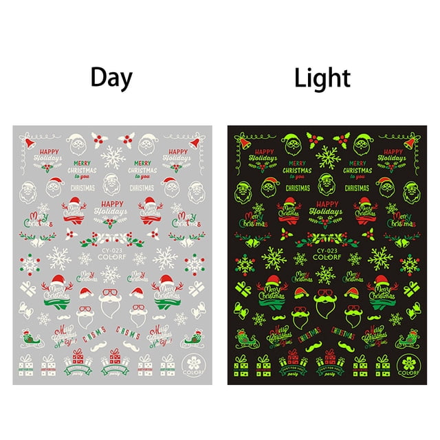 Etiqueta engomada luminosa del clavo de la serie de Navidad Etiqueta engomada del regalo del árbol de Claus Wmkox8yii hjk4248