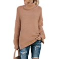 thumbnail image 1 of Chandail Col Roulé Ample pour Femmes Hiver Épais String Crochet Mode Chaud Tricoté, 1 of 7