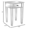 thumbnail image 2 of Mirrored Nightstand End Table Small Modern Bedside Table with Drawer for Bedroom Living Room, Silver, 2 of 7