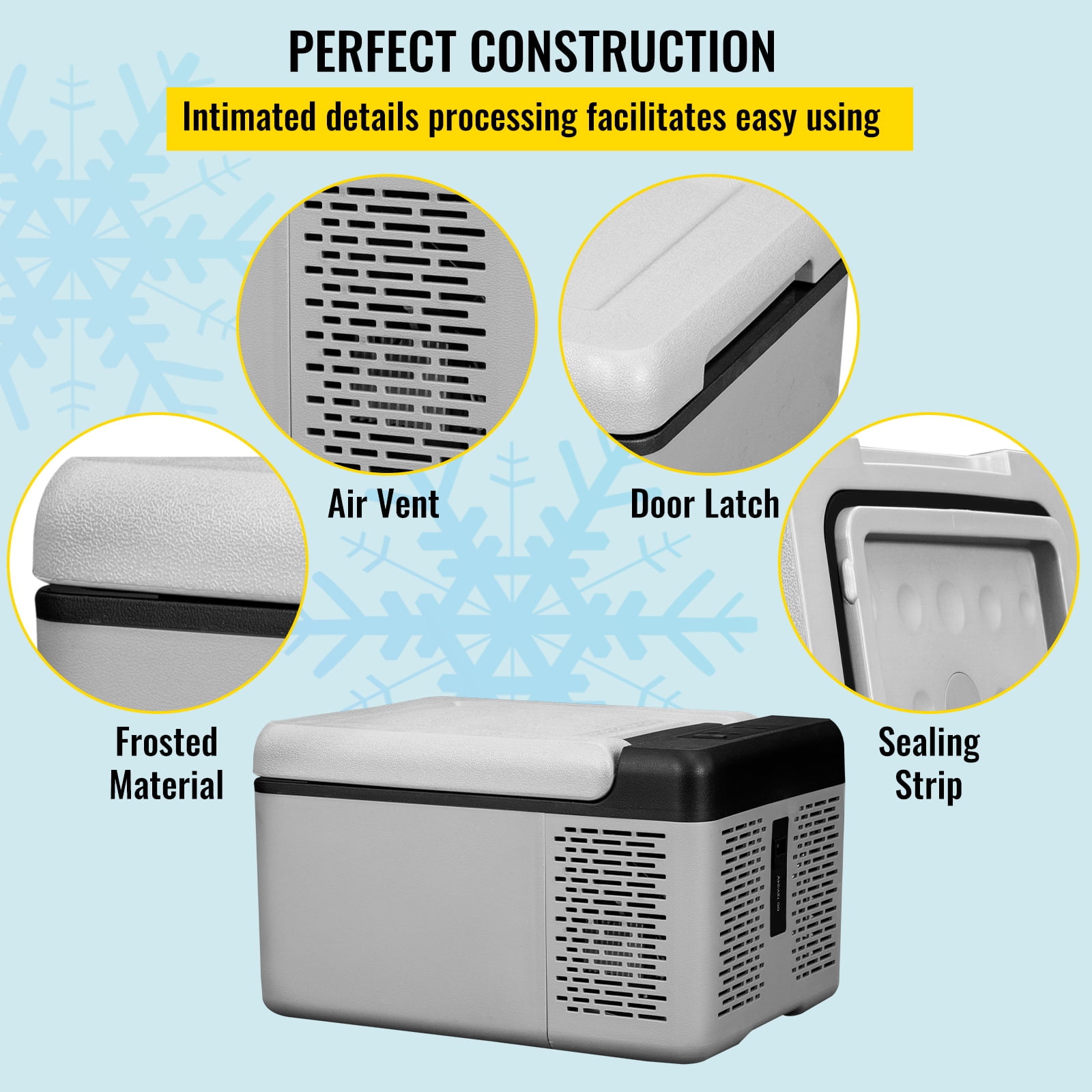 VEVOR 12 Volt Car Refrigerator Portable Freezer 10Qt Camping Compressor Cooler