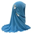 thumbnail image 5 of OGLCCG Girls Muslim Hijab Cotton Kids Floral Lace Head Scarf Shawls Neck Wrap Islamic Scarf Shawls Lace Headscarf Cap for Girls Age 4-6, 5 of 5