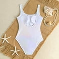thumbnail image 6 of DHFJKG Swimsuit Women One Piece Swimwear Metallic Scale Printed Scoop Neck High Cut Backless Bathing Suit Summer Pool Party Versatile Beachwear, 6 of 7