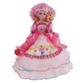 thumbnail image 2 of Hermosas miniaturas de porcelana de 18 pulgadas, muñeca con vestido con volantes en The Vestido rosa, 2 of 6