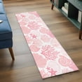 thumbnail image 3 of Rectangle Rug 2x6Ft Marine Coral Shell Starfish Soft Indoor Throw Rugs Carpets for Living Dining Bedroom Kids Room Non-Slip Playroom Crawl Rug Floor Mats Marine Life Pink, 3 of 9