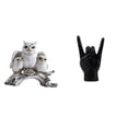 thumbnail image 1 of Figura De Búho Moderna Con Gesto De Mano, Escultura De Mesa, Adorno Creativo De Dedo De Animal Para Sala De Estar, Oficina, Dormitorio, Decoración De Armario, 1 of 8