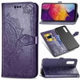 thumbnail image 3 of Dteck Magnetic Shock-Proof Premium PU leather wallet Case with Kickstand and Flip Cover For Samsung Galaxy A50 (6.4 inch), Purple, 3 of 3