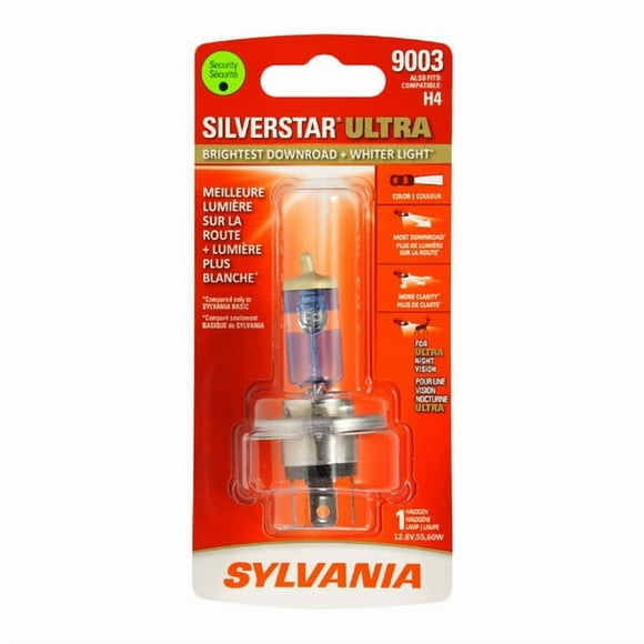 Sylvania Silverstar Ampoule de Conduite/antibuée 9003SU.BP Ampoule de Conduite/antibuée; Silver Star Ultra; 9003/HB2/H4; Halogène; 55 à 60 Watts; Blanc; 12,8 Volts; Simple
