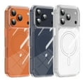 thumbnail image 7 of Dteck Magnetic for iPhone 17 Pro Case, Compatible with Mag Safe, Crystal Transparent Case Showcases Original Color Anti-Yellowing Shockproof Protection with Raised Camera Bezel,Orange, 7 of 7