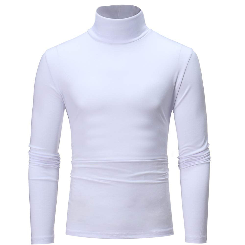 XShing Mens Long Sleeve Turtleneck T Shirts Stretchy Slim Fit Athletic Warm Sweater