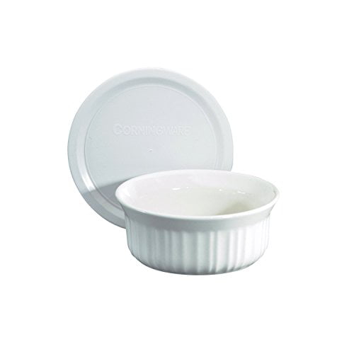 Corningware French White Pop-Ins 16-Ounce Round Dish with Plastic Cover