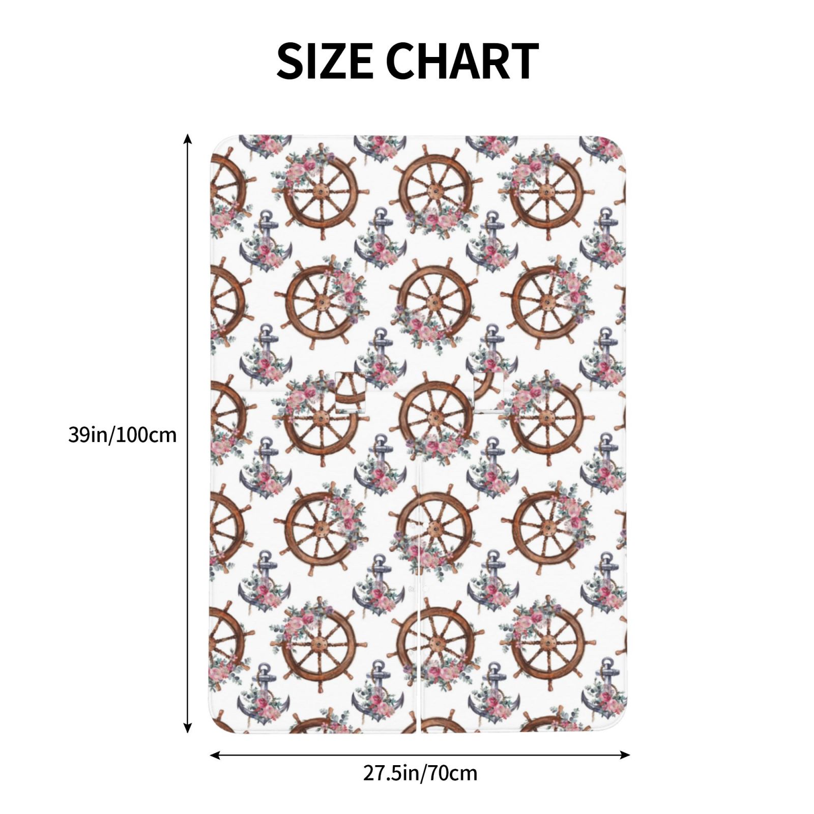 Car Seat Cover Baby - vintage floral steering wheel anchor Breathable Infant Car Seat Cover for Baby Carseat, Lightweight Comfort Baby Essentials Must Haves Newborn Stuff for Girl Boy