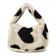 thumbnail image 4 of Bolsa de mano con patrón de corazón de piel de felpa para mujer con asa superior informal con cremallera (Beige) Ehuebsd Para Estrenar, 4 of 9