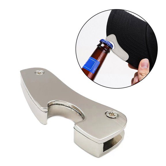 YardChic Bottle Opener Clip, Multi Function Hat Brim Clip, Stainless Cap Catcher Hands Free Edge Grip Hat Clip Bottle Opener, Portable Keychain Accessory for Outdoor Camping, Barbecue, Travel, Party