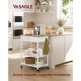 thumbnail image 1 of VASAGLE Isla de Cocina, Estantería de Cocina, 3 Niveles, Marco de Acero, 60x45x90cm, Natural y Blanco, 1 of 5