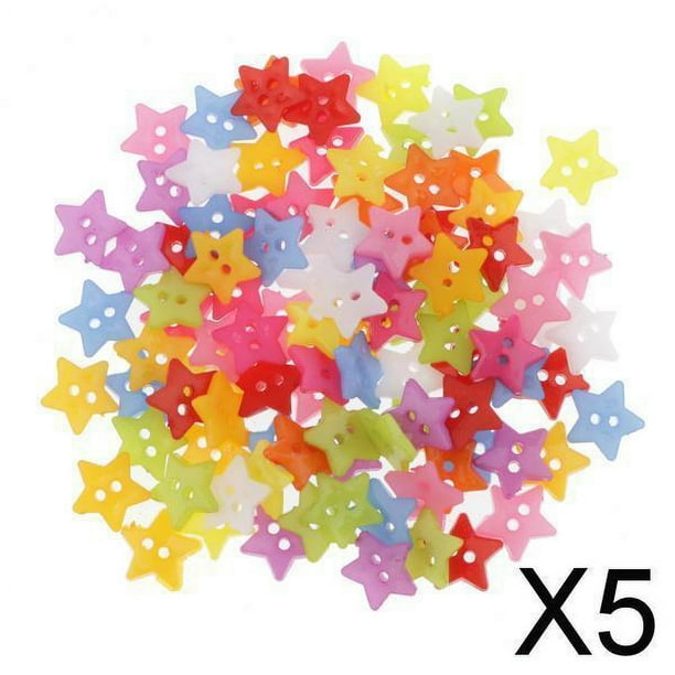 5x 100 Uds. Botones de Costura de Plástico de Colores Mezclados para Proyectos de Manualidades de Costura, Abrigos, Chaquetas, Suéteres, Ropa, Botones 5 piezas