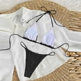 thumbnail image 3 of JoveMarine Women's Halter Neck Tie-Dye Bikini Set, Two-Piece with Padded Cups & Wire-Free, Sexy Beach Swimsuit, Unique Bikinis for Women,Black S, 3 of 4