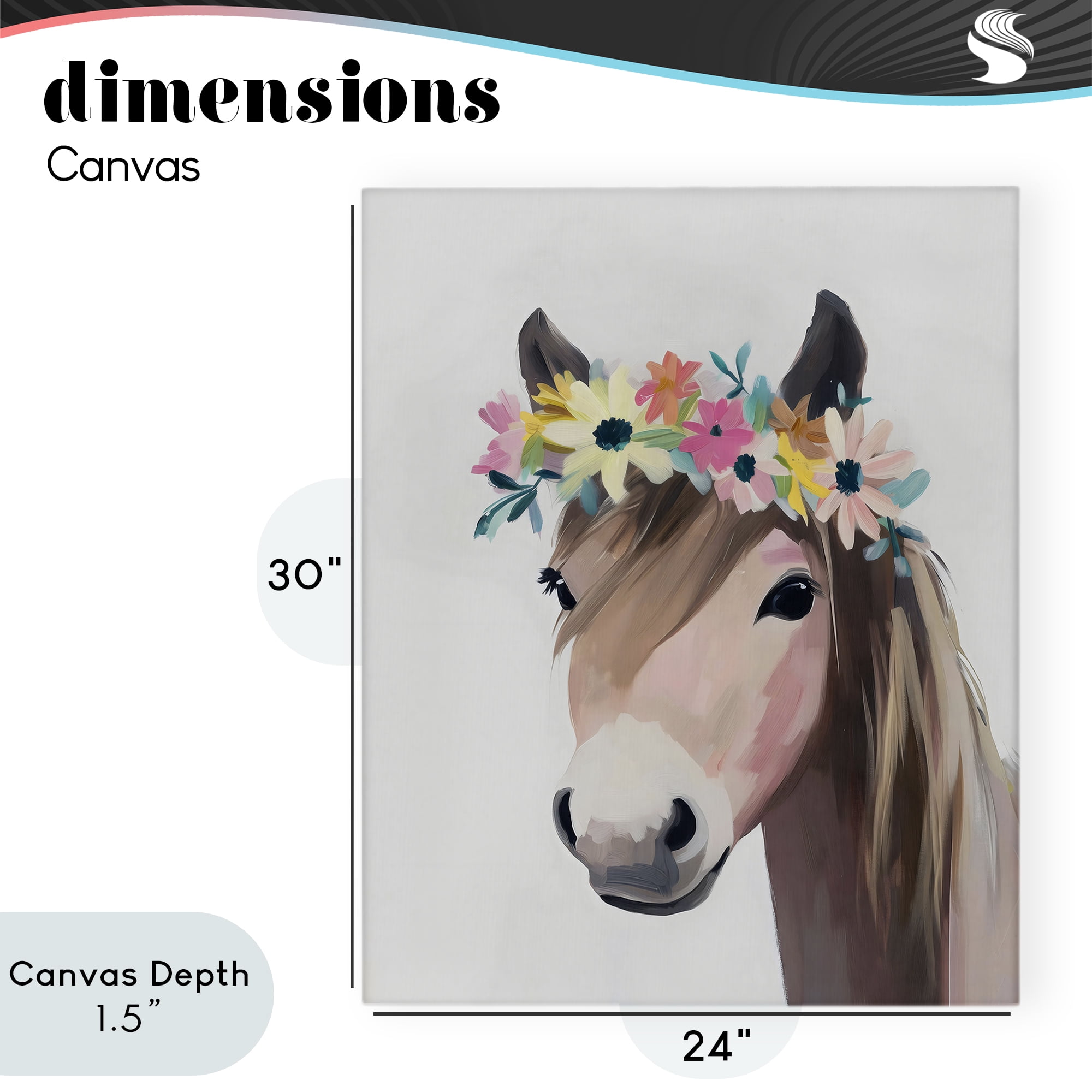 Stupell Industries Flower Crown Horse Canvas Wall Art, design by The Prints Vibe