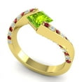thumbnail image 2 of Diamond-Capitals 1.20 Carat Natural Diamond Peridot & Red Ruby Gemstone Shiny Wedding Ring for her Solid 14K Yellow Gold Size 4, 2 of 8