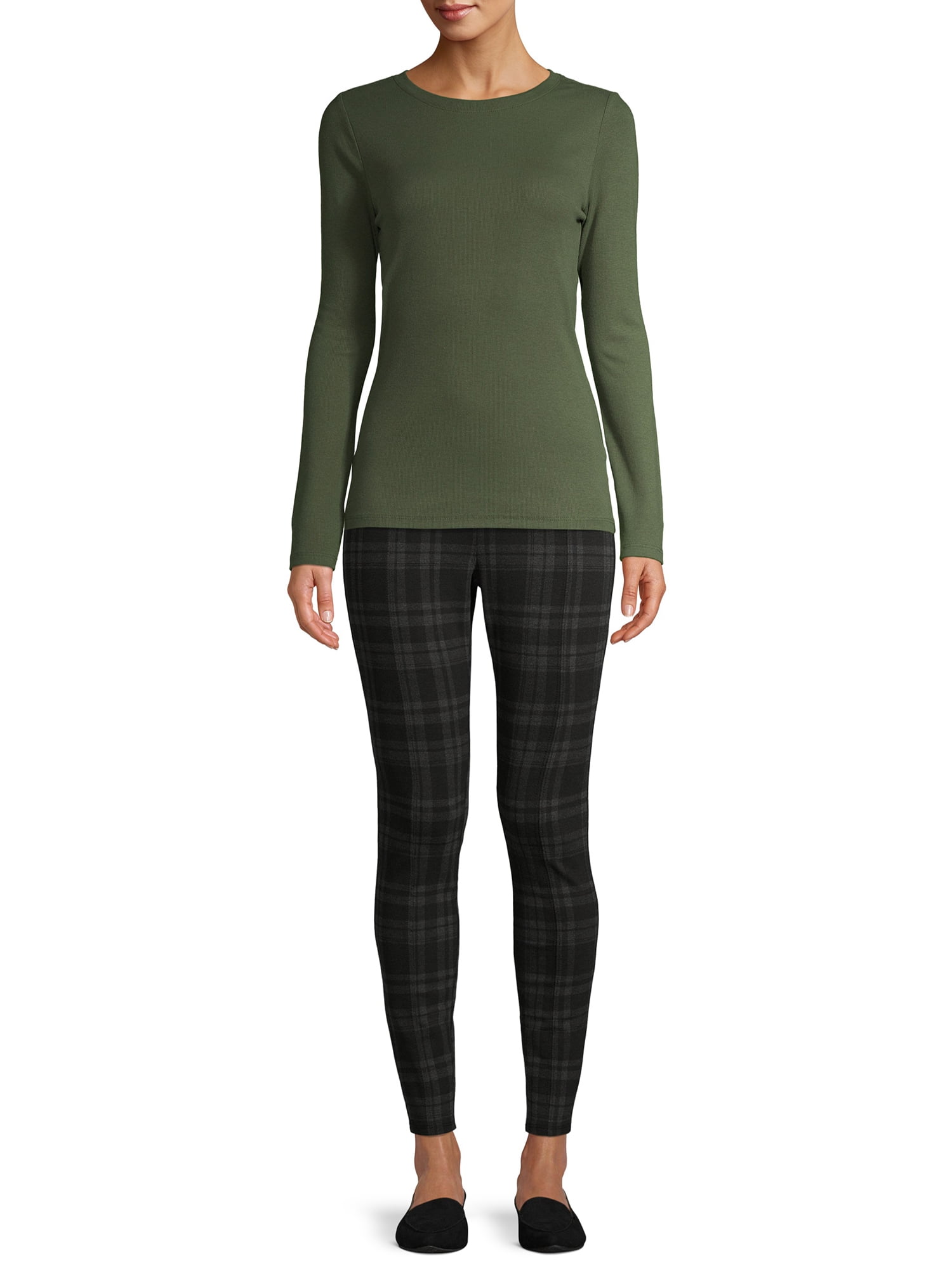 Time and Tru Women's Long Sleeve Rib T-Shirt