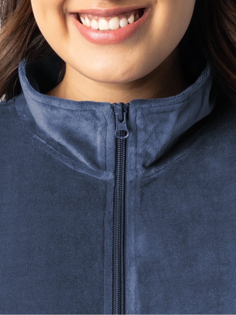 Athletic Works Women's Plus Active Velour Zip-up Jacket and Pant