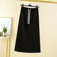 thumbnail image 5 of qolati Maxi Skirts for Women Fall Winter Elastic High Waist Drawstrings Long Skirts Casual Loose A Line Loungwear Pencil Skirts, 5 of 5