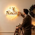thumbnail image 6 of Diceymbol Lighted Nativity Wall Hanging Sign, Holy Birth Manger Wall Decor with Warm LED Lights and Snowflake Pendants for Christmas Home Decoration, 6 of 8