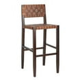 thumbnail image 4 of SAFAVIEH Paxton Woven Leather Barstool with Footrest, Cognac, 4 of 7