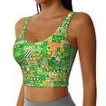 thumbnail image 2 of Xecao St Patrick's Day6 for Sports Bra with Removable Pads, Crop Tank Top Design, Women's Longline Sports Bra - Non-Wired - Medium, 2 of 9
