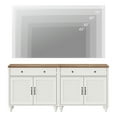 thumbnail image 5 of White Entertainment Center TV Console Table with 4 Doors and 2 Drawers, Suitable for 75 inch TV, Farmhouse Style Wood Universal TV Stand with Storage Cabinets for Living Room and Bedroom, 5 of 7