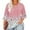 Pink, variant on POTETI Shirts for Women Working Out Winter Casual Plus Size 3/4 Ruffled Sleeve Shirt Casual V-neck Pleated T-shirt Loose Fitting Shirt Red Blouse for Juniors