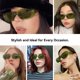 thumbnail image 4 of Gafas de Sol Dollger Retro Transparentes Rectangulares Verdes, 4 of 5