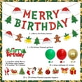 thumbnail image 5 of Christmas Birthday Party Supplies Christmas Balloons Red Green Merry Birthday Banner Christmas Theme Garland Cake Toppers for Xmas Eve Decor Winter Party Merry Birthday Decorations, 5 of 6