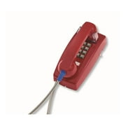 Cortelco TeleDynamics ITT-2554-ARC-RD Wall Phone with Armored Cord - Red