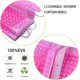 thumbnail image 3 of EVA Shower Curtain Liner 3D Water Cube Clear Bathroom Shower Curtains, Clear EVA Shower Liner for Shower Stall 71x71 Inches with Hooks (Pink Purple), 3 of 4
