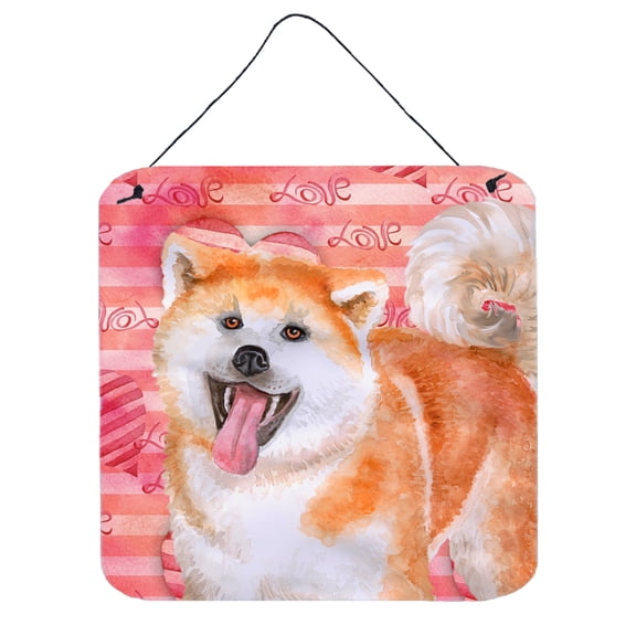 Carolines Treasures BB9790DS66 Akita Love Wall or Door Hanging Prints Red 6HX6W multicolor