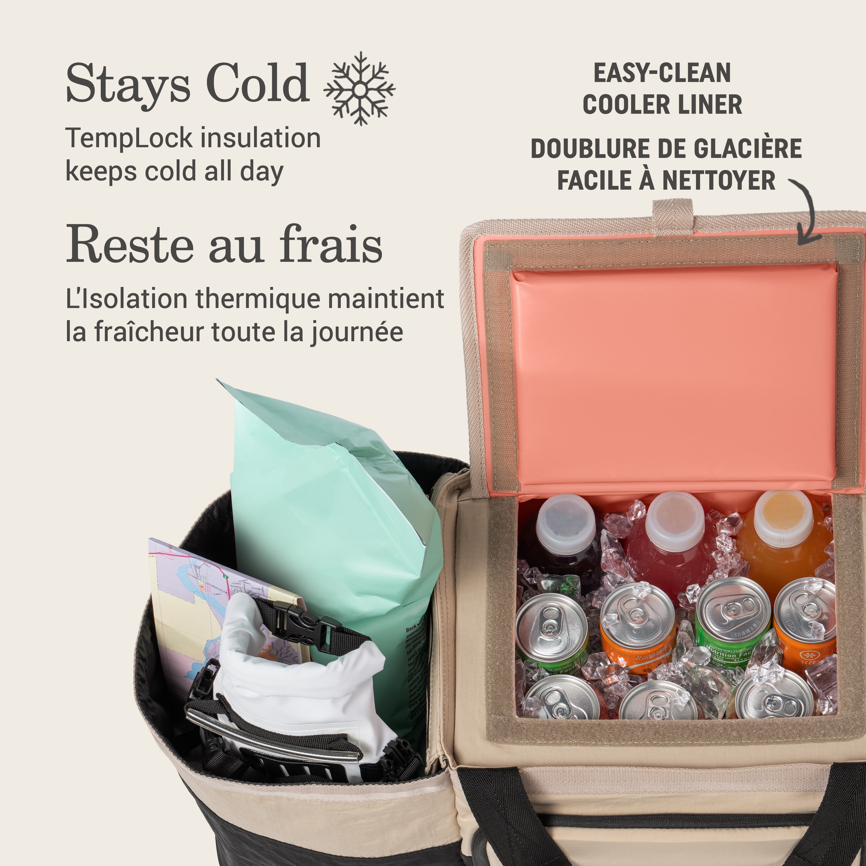 Coleman Now Tote Bag Cooler, 24 Can (32 qt) Cooler with Leak-Proof Liner & Large Pocket Compartments, Made from 100% Recycled Fabric