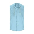 thumbnail image 5 of LEKWK Linen Mens Shirts Casual Stylish Slim Fit Sleeveless Hoodies Sweatshirts Button Down Pocket Linen Texture Shirts Vacation Summer Beach, 5 of 5