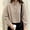 Z1 Brown, variant on Women Oversized Cropped Gingham Jacket,Zip Up Stand Collar with Batwing Sleeves Casual Coat,Loose Lightweight Spring Fall Jackets with Pockets,Windbreaker Coats Khaki M