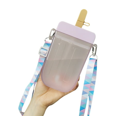 

Atralife Portable Water Bottle Cute Ice Cream-shaped with Strap Cup