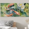 thumbnail image 3 of wall26 Canvas Print Wall Art Watercolor Japanese Koi Fish &amp; Water Lily Animals Wildlife Illustrations Realism Rustic Scenic Colorful Multicolor for Living Room, Bedroom, Office - 16"x24&quot, 3 of 5