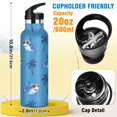 thumbnail image 2 of Sunglasses Shark Palm Tree Sport Water Bottle for Kids Insulated with Straw for School Outdoor Daily Use, 2 of 6