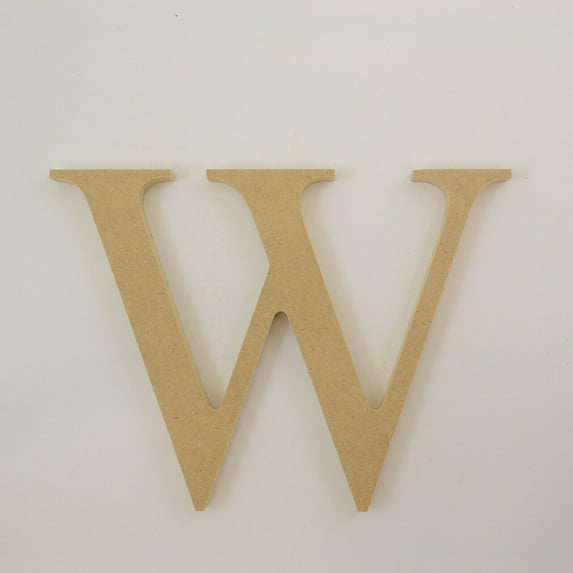 Package of 1, "W" 16 Inch X 3/4" MDF Letters In The Times New Roman Font | Thick | Upper Case For Art & Craft Project, Made in USA