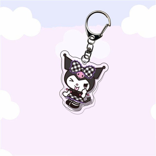 EDDIEB Llavero Acrílico Regalos Para Estudiantes Anime Periphery Doble Cara Kuromi Transparente My Melody Mochila Escolar Colgante