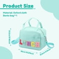 thumbnail image 2 of Insulated Lunch Bag for Women, Reusable Lunch Tote Bag with Shoulder Strap and Embroidery Letters, Small Thermal Cooler Bag for Work, School, Picnic, Green, 2 of 8