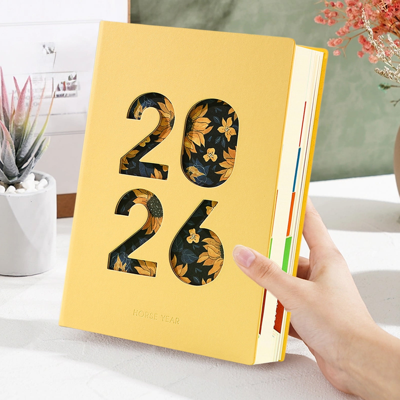 Nilvkv 2026 Planner Notebook, A5 Schedule Notebook with Faux Leather Cover Lay Flat Coil Binding for Daily Notes School Office Use Daily Planner 2026