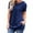 Blue, variant on USSUMA Tops for Women Trendy Fashion Women Casual Round Neck Short Sleeve Solid Ladies Tops Blouse Elegant up to 6 Off Blue Polyester XL