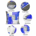 thumbnail image 6 of Navy Blue Grey Oil Painting Pillow Covers 18x18 Inch, Abstract Modern Geometric Linen Pillowcase with Invisible Zipper, Decorative Throw Pillow Covers Cushion Case for Couch Sofa Bed Living Room, 6 of 9