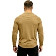 thumbnail image 5 of Fabrcox Shirt Long Sleeve Men Crew Neck Raglan Shirt Men Lightweight Breathable Sun Protection Going Out Running Men Workout Shirt Khaki XL, 5 of 7